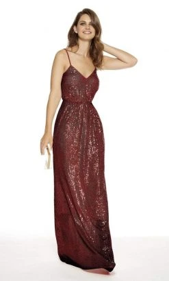 Alyce Paris - 27357 Sequined V-Neck Sheath Dress Formal Gowns
