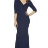 Formal Gowns Alyce Paris - 27377 V-Neck And Back Long Glitter Jersey Dress - 2 Pcs Midnight In Size 10 And 12 Available