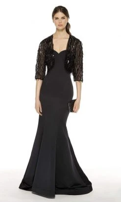 Alyce Paris - 27401 Lace Enclosed Back 3/4 Sleeves Bolero Formal Gowns