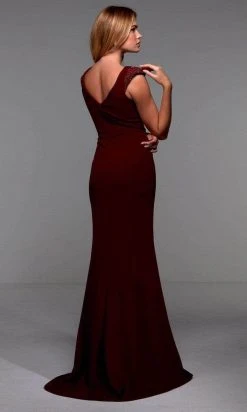 Alyce Paris - 27539 Cap Sleeves Jewel Neck Evening Dress - 1 Pc Black In Size 14 Available