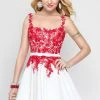 Alyce Paris -3689 Lace Embellished Bodice Strapless A-Line Dress - 1 Pc. Diamond White Red In Size 000 Available Cocktail Dresses