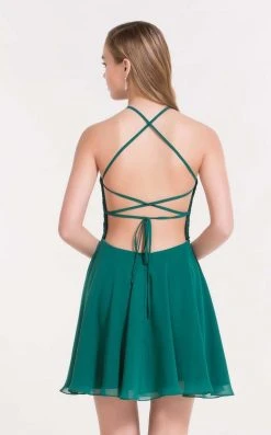 Alyce Paris - 3717 Strappy Beaded Halter Cocktail Dress