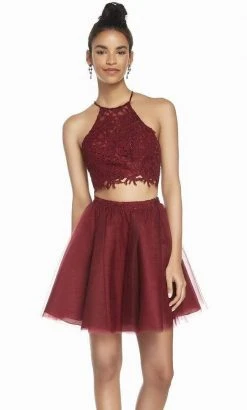 Alyce Paris - 3824 Two Piece Embellished Tulle A-line Cocktail Dress Cocktail Dresses