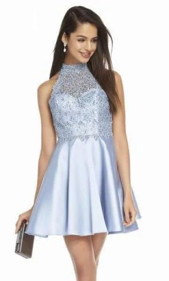 Alyce Paris - 3847 Racerback Lace Bodice Mikado Cocktail Dress
