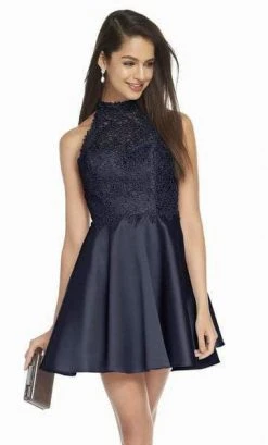 Alyce Paris - 3847 Racerback Lace Bodice Mikado Cocktail Dress