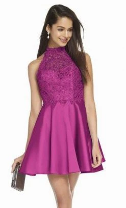 Alyce Paris - 3847 Racerback Lace Bodice Mikado Cocktail Dress