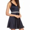 Alyce Paris - 3885 Strappy V-Neck A-Line Short Dress