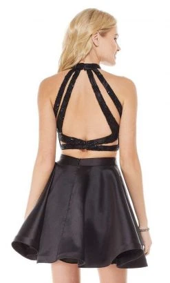 Cocktail Dresses Alyce Paris - 4065 Two-Piece Sequins Halter Mikado Fit And Flare Dress - 1 Pc Blush In Size 6 Available 5 Cocktail Dresses Alyce Paris - 4065 Two-Piece Sequins Halter Mikado Fit And Flare Dress - 1 Pc Blush In Size 6 Available