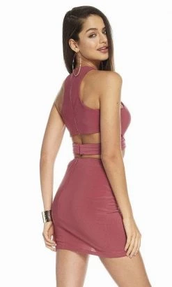 Alyce Paris - 4093 Two-Piece Crisscross Pleated Cutout Dress Cocktail Dresses