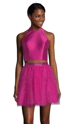 Alyce Paris - 4194 Embellished Two Piece Halter Tulle A-Line Dress