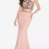 Alyce Paris - 60018 Two-Piece Cutout Bodice Halter Jersey Gown Formal Gowns