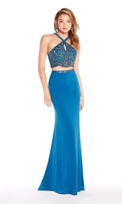 Alyce Paris - 60018 Two-Piece Cutout Bodice Halter Jersey Gown Formal Gowns 8 Alyce Paris - 60018 Two-Piece Cutout Bodice Halter Jersey Gown Formal Gowns