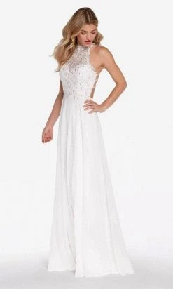 Formal Gowns Alyce Paris - 60061 Beaded Lace Bodice Strappy Open Back Chiffon Gown