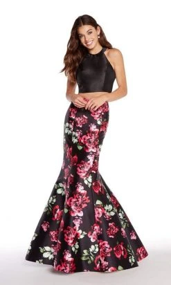 Formal Gowns Alyce Paris - 60178 Two-Piece Floral Print Mikado Mermaid Gown