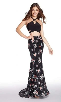 Alyce Paris - 60186 Halter Neck Two-Piece Sheath Gown