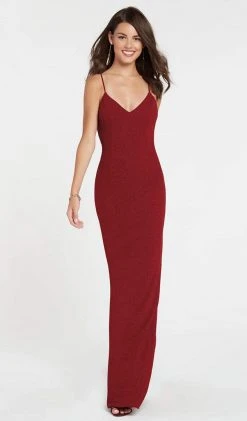 Alyce Paris - 60292 Shimmering Sleeveless V Neck Fitted Jersey Dress