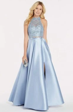 Alyce Paris - 60329 Flowy Two Piece Mikado Lace Prom Gown