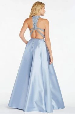 Alyce Paris - 60331 Halter Lace Appliqued Mikado Racerback Prom Gown Formal Gowns