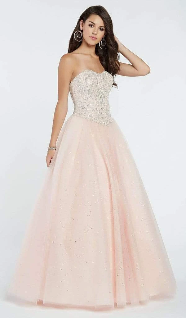 Formal Gowns Alyce Paris - 60362 Strapless Beaded Lace Corset Top Tulle Gown - 1 Pcs Blush In Size 000 Available 3 Formal Gowns Alyce Paris - 60362 Strapless Beaded Lace Corset Top Tulle Gown - 1 Pcs Blush In Size 000 Available