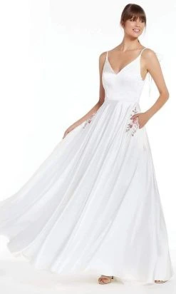 Alyce Paris - 60505 Fitted V-Neck Pleated A-Line Evening Gown Formal Gowns