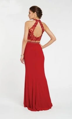 Alyce Paris - 60547 Beaded Lace Two Piece High Halter Evening Dress Formal Gowns