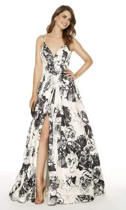 Alyce Paris - 60710 Sleeveless Plunging V-Neckline A-Line Dress