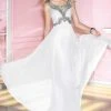 Formal Gowns Alyce Paris 6181 Bejeweled Strapless Scoop Neck Long Chiffon Dress 1Pc White In Size 6 Available