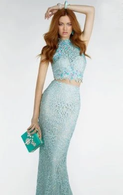 Alyce Paris - 6521 Two Piece Beaded Lace Long Dress