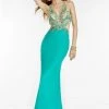 Formal Gowns Alyce Paris - 6524 Beaded V Neck Long Gown With Open Back