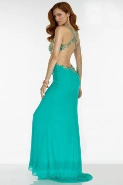 Formal Gowns Alyce Paris - 6524 Beaded V Neck Long Gown With Open Back