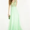 Formal Gowns Alyce Paris - 6566 Bead Embroidered Halter V-neck Chiffon Dress