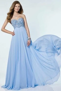 Formal Gowns Alyce Paris 6686 Prom Collection Strapless Chiffon Dress - 1 Pc Rosewater In Size 16 Available