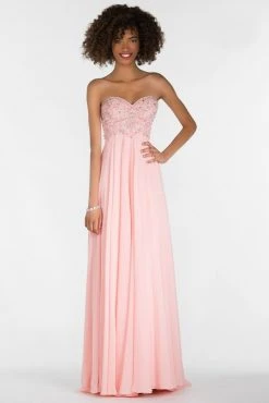 Formal Gowns Alyce Paris 6686 Prom Collection Strapless Chiffon Dress - 1 Pc Rosewater In Size 16 Available