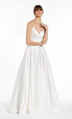 Formal Gowns Alyce Paris - 7009 Luminous Satin V-Neck Bridal Gown