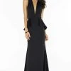 Alyce Paris - 8002 Plunging Neck Peplum Styled Evening Gown - 1 Pc Black In Size 4 Available Formal Gowns 2 Alyce Paris - 8002 Plunging Neck Peplum Styled Evening Gown - 1 Pc Black In Size 4 Available Formal Gowns