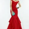 Alyce Paris Adorned Illusion Off Shoulder Ruffled Trumpet Gown 2551 - 1 Pc. Red In Size 6 Available Formal Gowns 1 Alyce Paris Adorned Illusion Off Shoulder Ruffled Trumpet Gown 2551 - 1 Pc. Red In Size 6 Available Formal Gowns