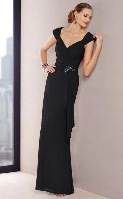 Formal Gowns Alyce Paris - Black Label - 29698 Cap Sleeves A-line Ruched Gown