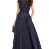 Formal Gowns Alyce Paris Cap Sleeve Lace Bateau Mikado Evening Gown 27243