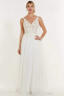 Alyce Paris Cascading Paneled Beaded Chiffon Gown