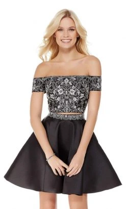Alyce Paris Embroidered Off Shoulder A-Line Dress 3776 - 1 Pc Rosewater In Size 00 Available Cocktail Dresses