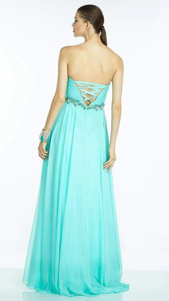 Formal Gowns Alyce Paris - Jeweled Waistband Strapless Ruched Sweetheart Bodice Long Gown 35811 4 Formal Gowns Alyce Paris - Jeweled Waistband Strapless Ruched Sweetheart Bodice Long Gown 35811