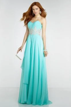 Alyce Paris - Prom - 6519 Ruffled Sequined Sweetheart Chiffon Dress
