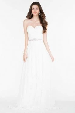 Alyce Paris - Prom Collection - Strapless Chiffon Dress With Beaded Waist 6676