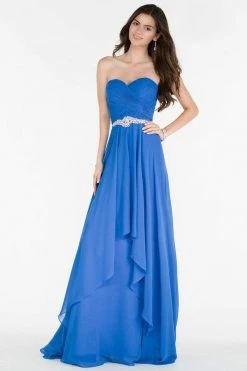 Alyce Paris - Prom Collection - Strapless Chiffon Dress With Beaded Waist 6676