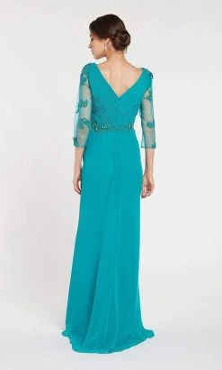 Alyce Paris - Quarter Sleeve Ruffle Draped Gown 29681 Formal Gowns