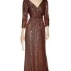 Alyce Paris - Quarter Sleeve Sequined Long Dress 27358 - 1 Pc Wine In Size 14 Available 2 Alyce Paris - Quarter Sleeve Sequined Long Dress 27358 - 1 Pc Wine In Size 14 Available