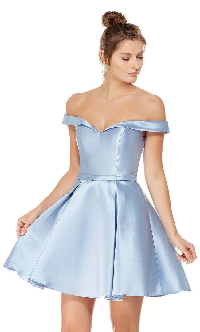 Alyce Paris Sleek Off Shoulder Mikado A-Line Dress 3766 - 1 Pc. French Blue In Size 18 Available Cocktail Dresses 3 Alyce Paris Sleek Off Shoulder Mikado A-Line Dress 3766 - 1 Pc. French Blue In Size 18 Available Cocktail Dresses