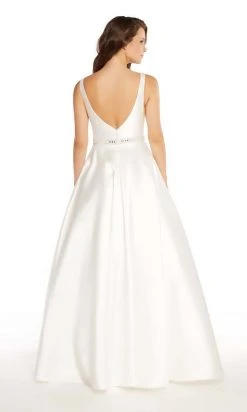 Alyce Paris Sleeveless Bateau Mikado A-Line Gown 60113 - 1 Pc Diamond White In Size 8 And 10 Available
