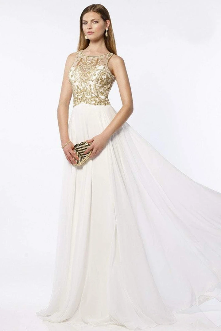 Formal Gowns Alyce Paris - Sleeveless Beaded Chiffon A-line Gown 6681 3 Formal Gowns Alyce Paris - Sleeveless Beaded Chiffon A-line Gown 6681