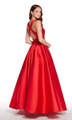 Alyce Paris Sleeveless Halter Mikado A-line Dress 600632 - 1 Pc Diamond White In Size 10 Available